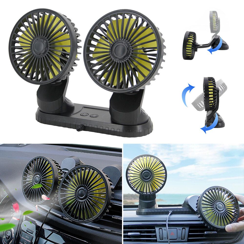Car USB Double Head Fan Air Vents Car Fan Car Supplies