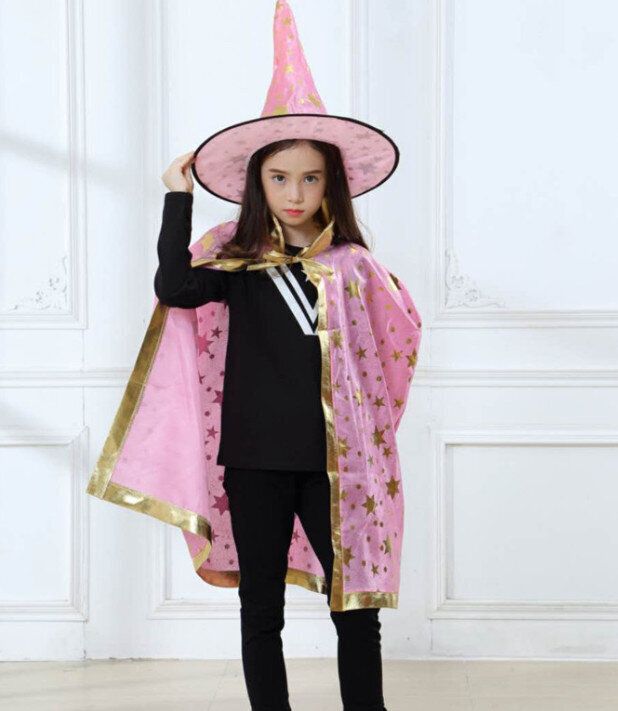 萬聖節兒童斗篷服顏色顏色【粉色】【尺碼80CM】