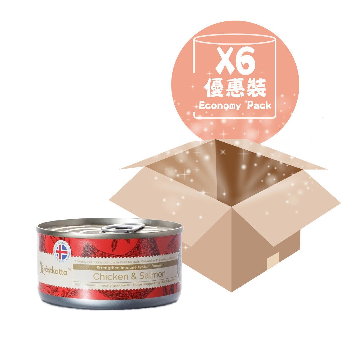 [6PCS SET] Chicken & Sockeye Salmon Complete Cat Canned Food 170g