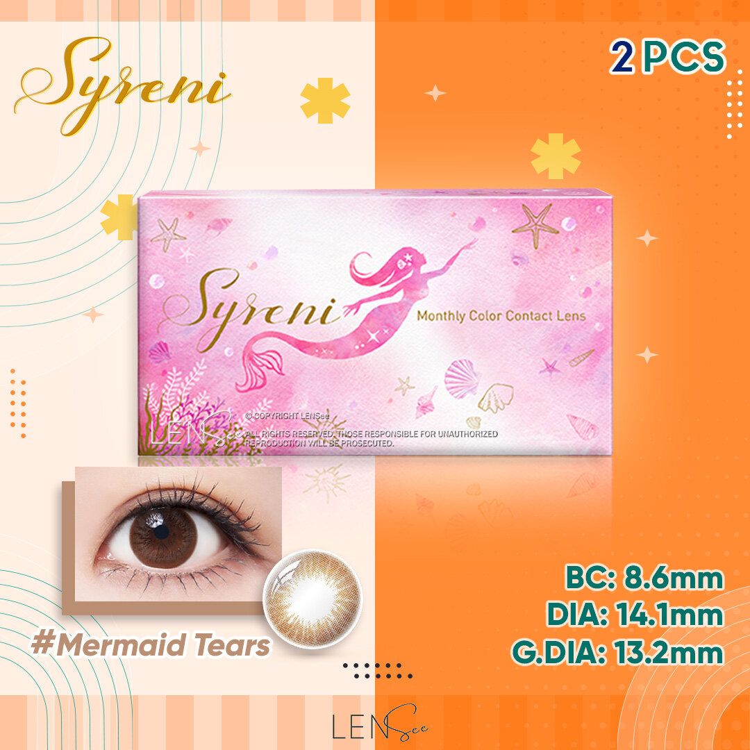 Syreni 月拋彩色隱形眼鏡 - Mermaid Tears (2片裝) (度數 -0.00)