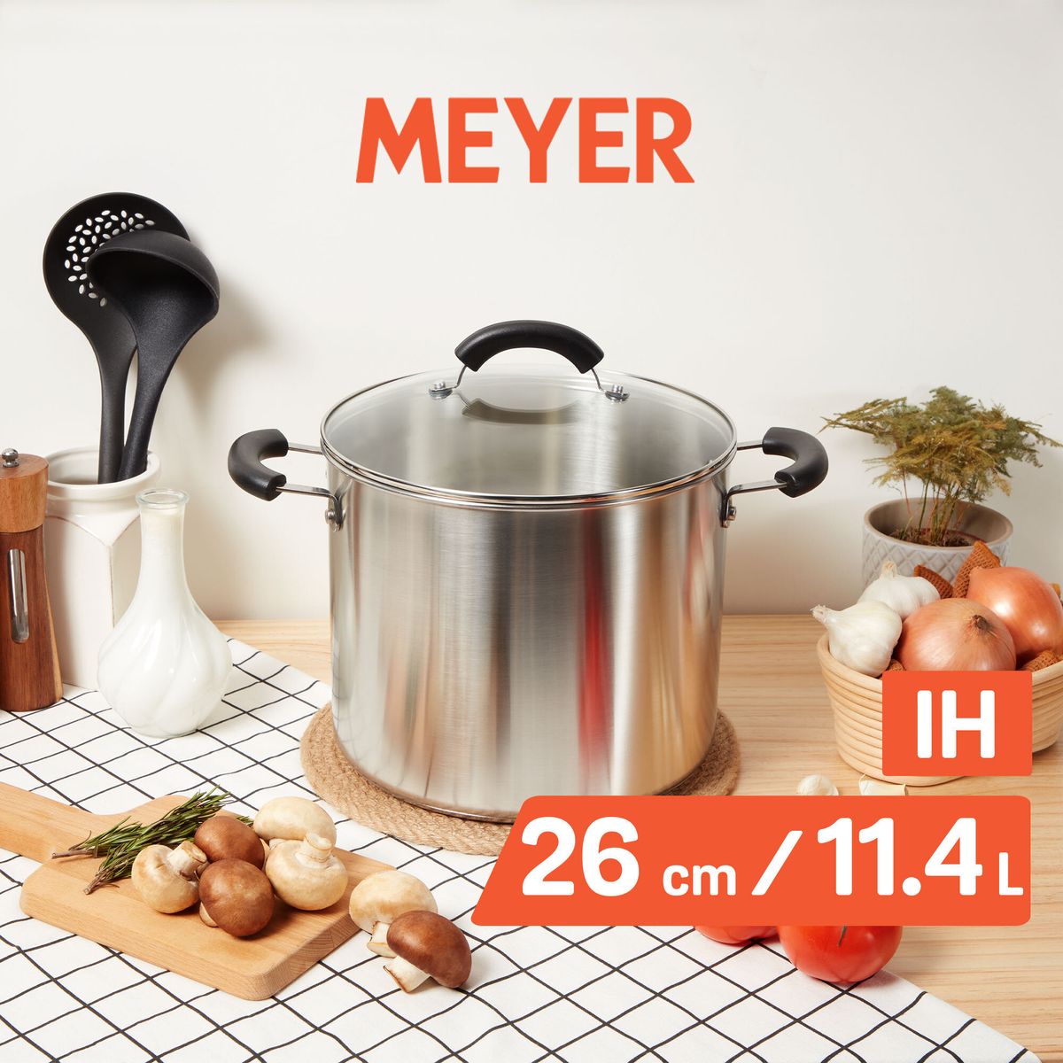 (電磁爐適用) 26cm/11.4L 不銹鋼有蓋湯鍋 - Centennial (#72081)