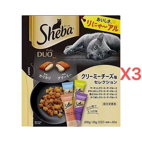 Sheba-Duo Plus Cat  food Sandwich Cake (Cream Cheese Monosodium Glutamate)20g X 10 bagsX3