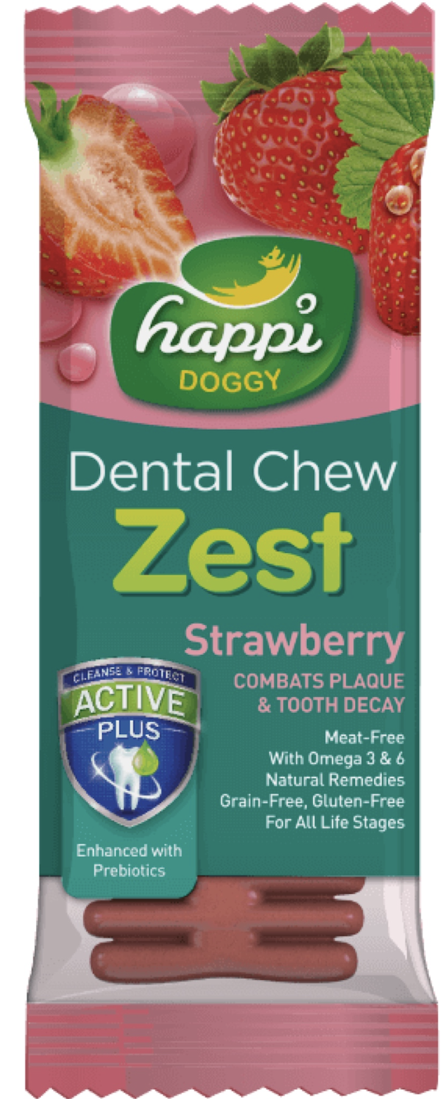 Strawberry Dental Chew Zest   For Dogs (4'',25g)  311714
