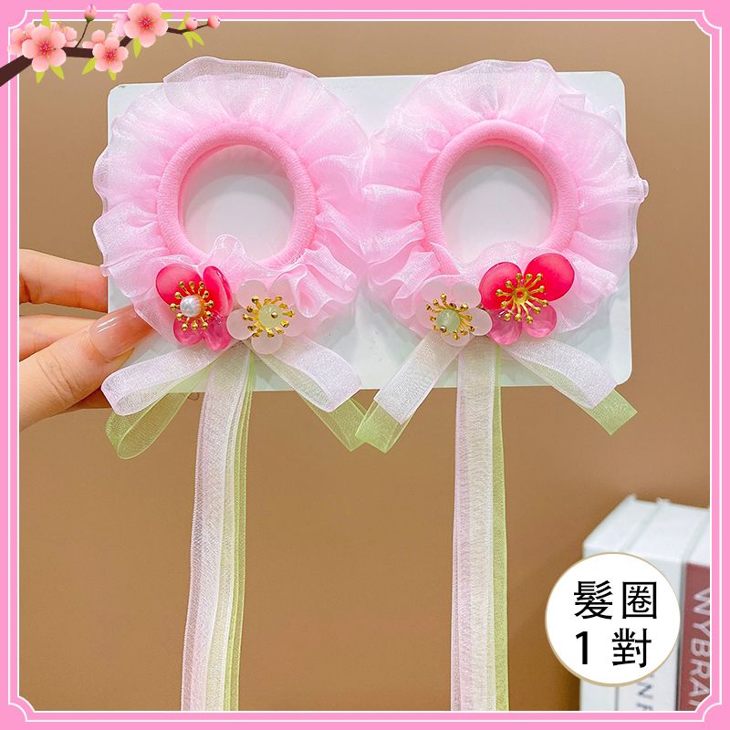 兒童甜美古風漢服髮飾流蘇髮繩頭飾(4#樂安【1對裝】)
