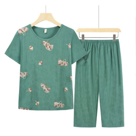 夏季中老年民族風兩件套套裝（鑽紅色）【尺碼：XL-3XL】【下單後聯絡客服確認發貨尺碼】F203013197