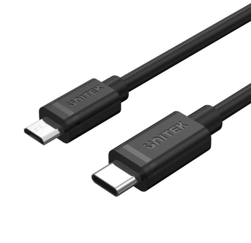 Y-C473BK  - USB-C to Micro USB Charging Cable with Data (USB 2.0)
