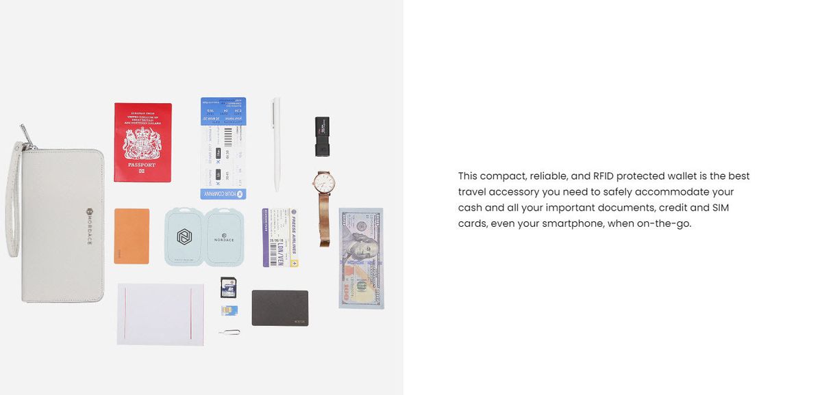 NORDACE Travel Wallet Smart & RFID Blocking 長銀包 黑色 顏色 黑色