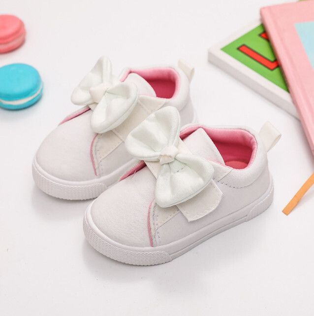兒童蝴蝶結帆布鞋(象牙白)(5/22碼~10/27碼，下單後請與客服確認發貨尺碼)