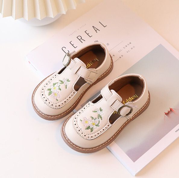 兒童休閒單鞋【21-30碼】【米白色】(下單後聯絡客服確認發貨尺碼) #F246010364