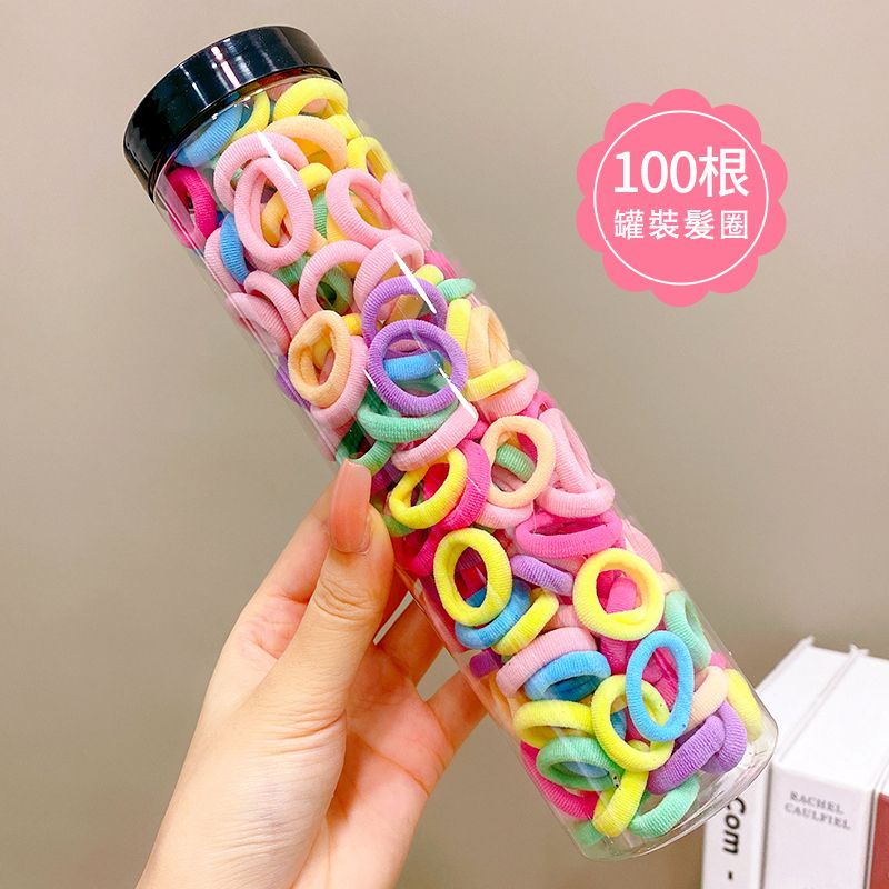 兒童高彈力橡皮筋毛巾圈髮繩髮飾頭繩頭飾(10#春天色100根裝)