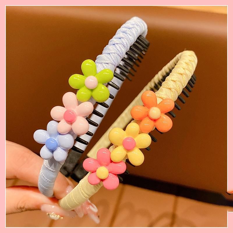 兒童可愛頭箍髮箍髮飾(22#黃色小花-2件套)