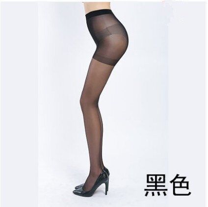 Hand torn black silk summer women's thin stockings pantyhose T file butterfly file stockings black