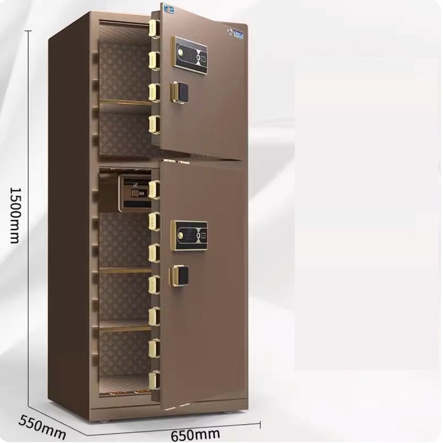 雙門指紋辦公夾萬（CSP安全認證-1.5米雙門咖啡色（WiFi款）+遠程授權）