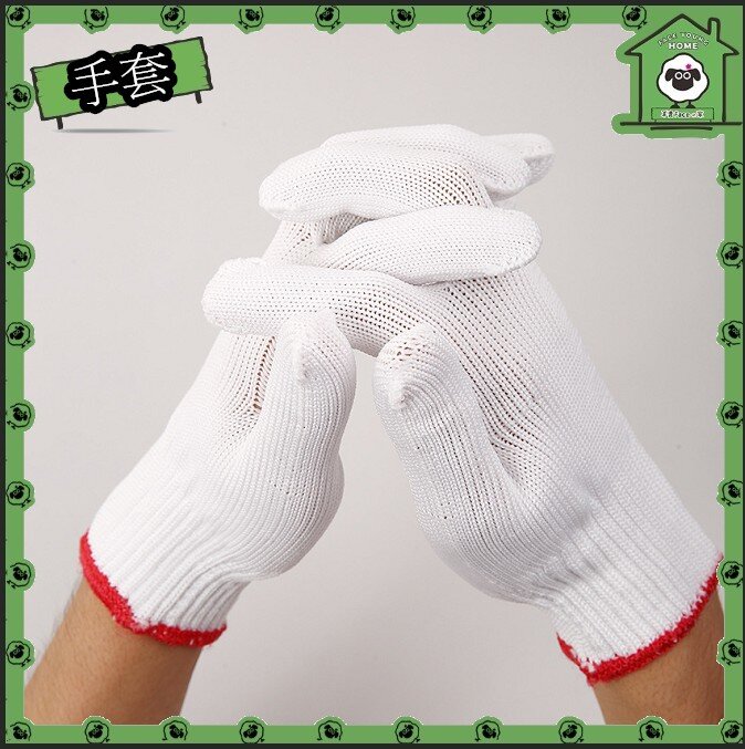 Mechanic Glove White&Red (1 pairs）