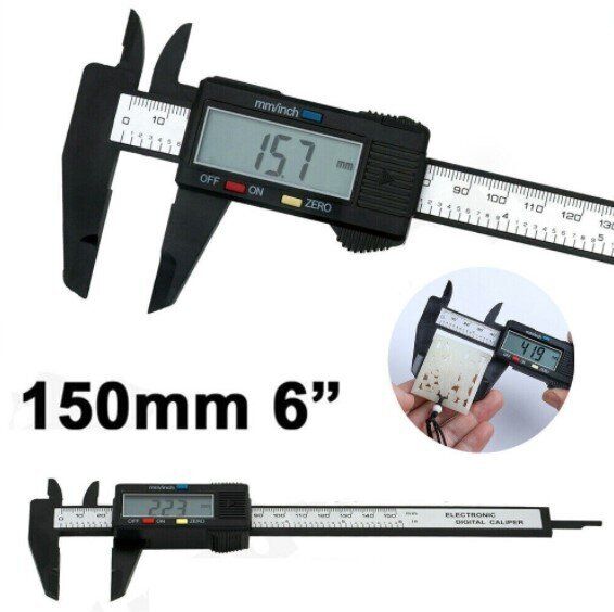 電子游標卡尺 夾尺 直尺 150mm 測量儀 數字尺 公英制轉換(mm/inch) 內外測量 電子數顯遊標卡尺0-150-100mm全塑料數字迷你包裝