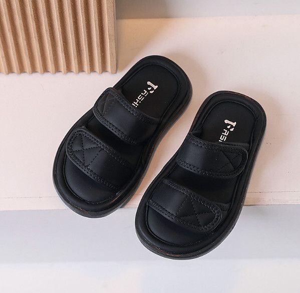 兒童拖鞋【26-36碼】【黑色】(下單後聯絡客服確認發貨尺碼) #F246010001