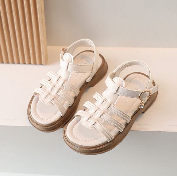 兒童凉鞋【26-36碼】【米白色】(下單後聯絡客服確認發貨尺碼) #F246010056
