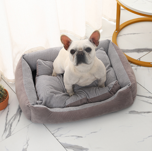 寵物狗床（顏色：中灰色，規格：M-60*44*10cm）