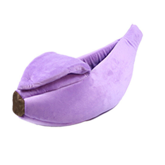 【1個】寵物窩貓床狗床香蕉窩保暖睡床(紫色)(L65*25*18cm)