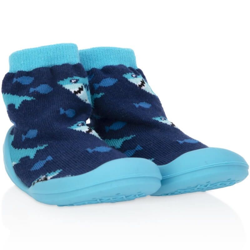 Snekz Sock & Shoe Large - Blue Sharks