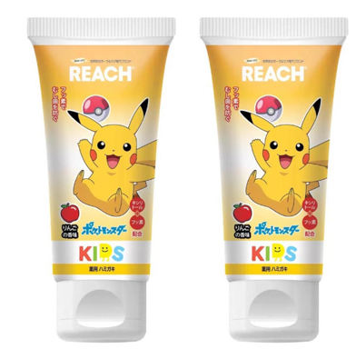 REACH Pokemon Bicacha Kids Toothpaste - Apple Flavor 60g x 2 (New and old packaging will be sent randomly) (4560279568299) (parallel import)