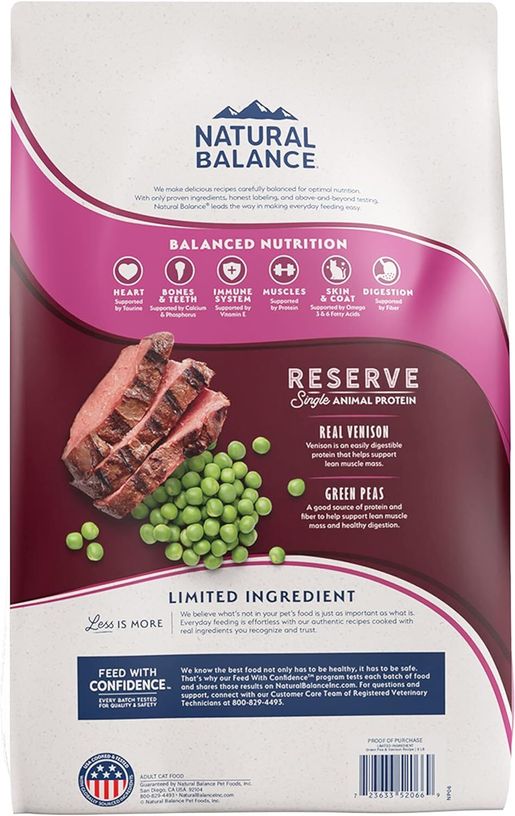 Natural Balance Reserve Green Pea Venison Formula Dry Cat Food