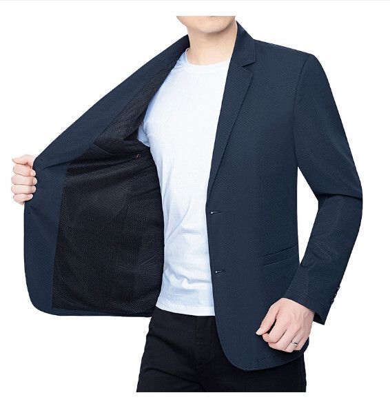 商務休閒西服上衣外套【M-4XL】【202125藏藍】 (下單後聯絡客服確認發貨尺碼) #H246018034