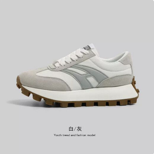 休閑輕便運動鞋（白灰  尺碼：35-40）(下單後聯絡客服確認發貨尺碼)#F091019156