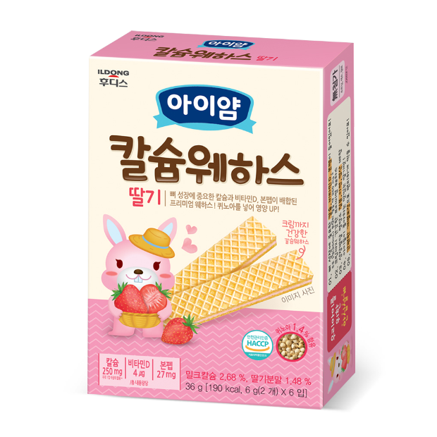 ILDONG Quinoa Wafer Colostrum ( Calcium + Strawberry ) 36g (Suitable for 7 months or above)_ID007