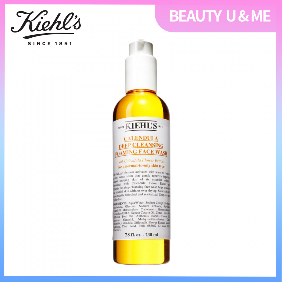 Kiehl's Calendula Deep Cleansing Foaming Face Wash 230ml [Parallel Import]