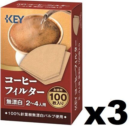 F16824_3 KEY COFFEE Coffee Filter 2～4 People 100p x (3 packs)