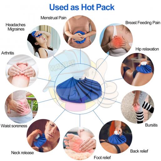 6 inch Ice Pack for Injuries, Hot & Cold Therapy, Teeth Pain Cold Pack,  Headaches Cold Ice Bag, Menstrual Pain Hot Water Bag, Backs Fast Release