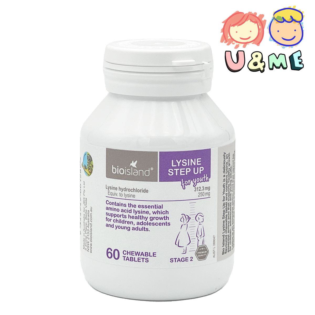 青少年賴氨酸助長素咀嚼片60粒 [第二階段]  (平行進口貨)