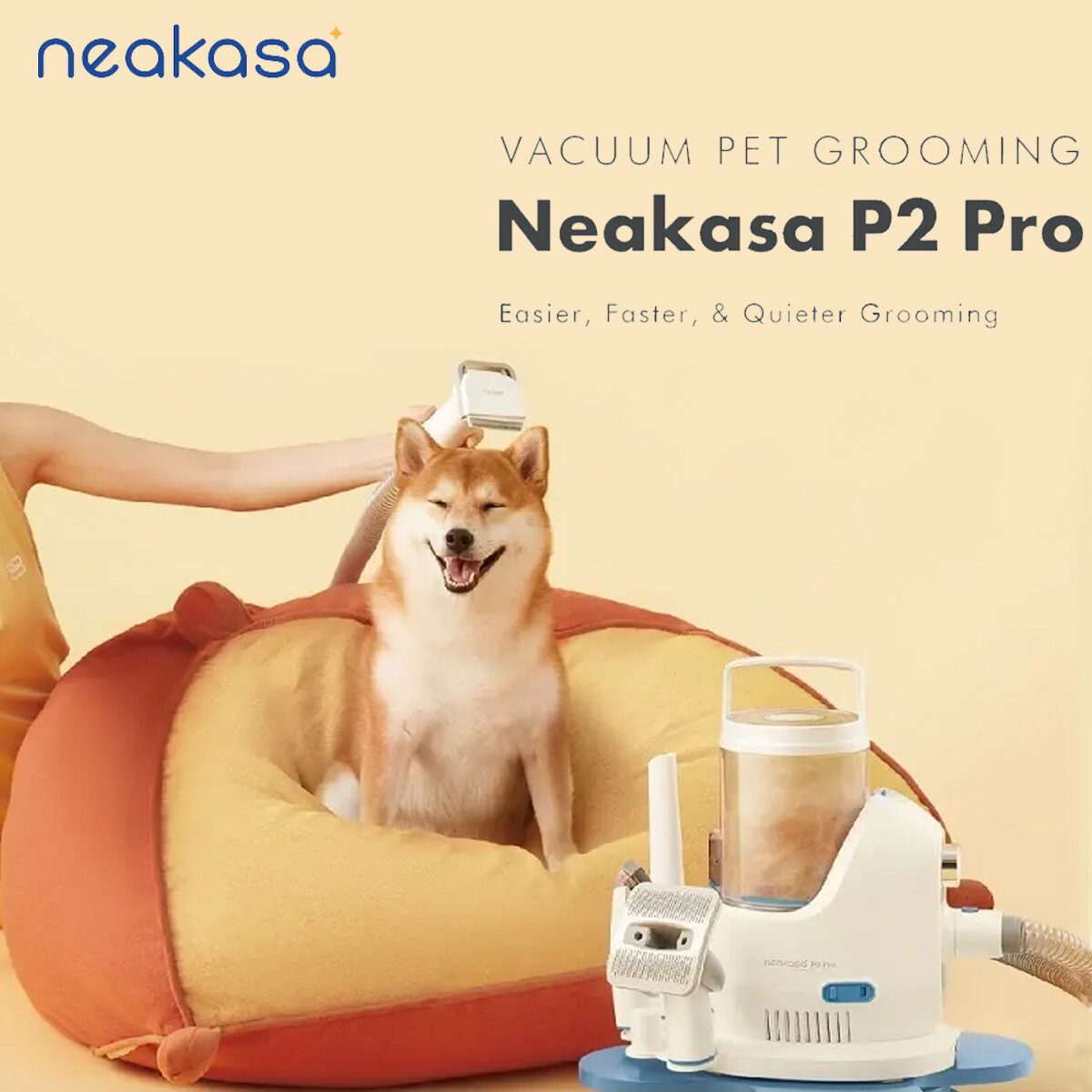 Neakasa P2 Pro Dog Grooming Kit, 10.5KPa Pet Grooming Vacuum