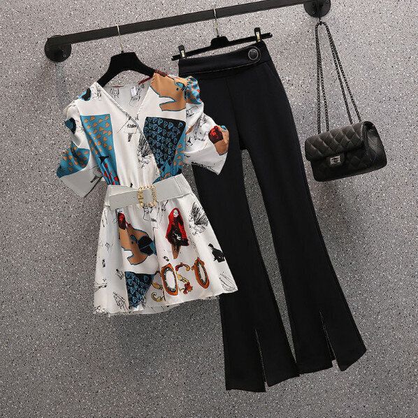 時尚套裝(上衣+休閒褲 M-4XL 下單後聯絡客服確認發貨尺碼)