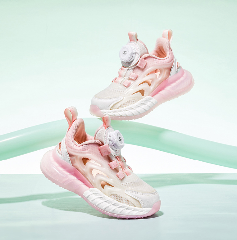 紐扣單網運動鞋(GU7950粉白)(尺碼27-38碼)(下單後聯絡客服確認發貨尺碼)