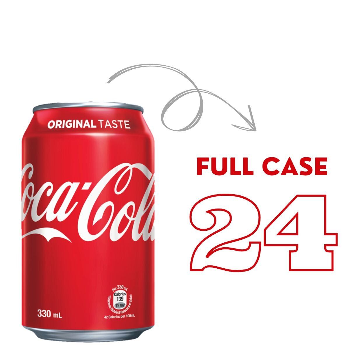 Coca Cola可口可樂(原味)汽水[原箱]24罐裝 - 330亳升
