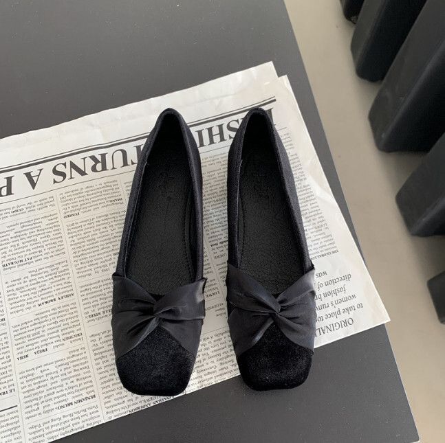 溫柔設計感平底鞋（668-9黑色）（35-39碼，下單後聯絡客服確認發貨尺碼）#F280004196