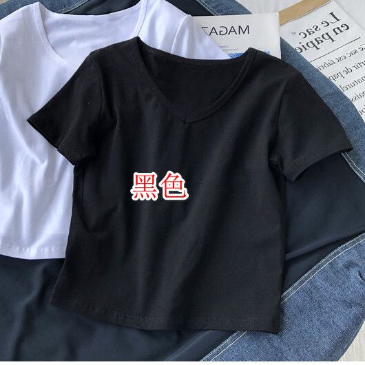 歐美緊身短袖【黑色】尺碼【M碼-2XL碼】【下單後聯絡客服確認發貨尺碼】#F128014652