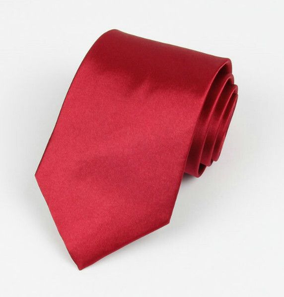 纯色模拟丝领带（玫红色）#H257018114