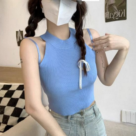 針織背心【藍色】【均碼】#K012002125
