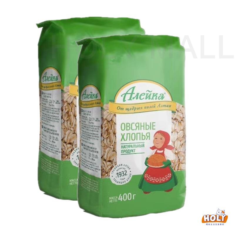 Russian Алeйка Natural Oatmeal 400g x 2 Healthy Low-calorie Low-fat Fitness