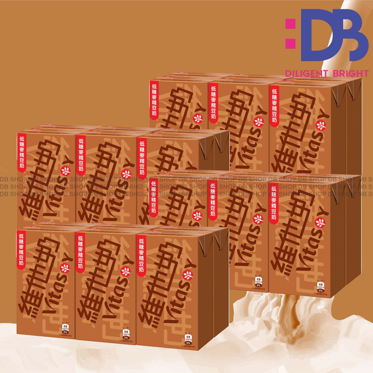 [Full case] Paper-boxed Low Sugar Malted Vitasoy (250ml X 6 X 4)