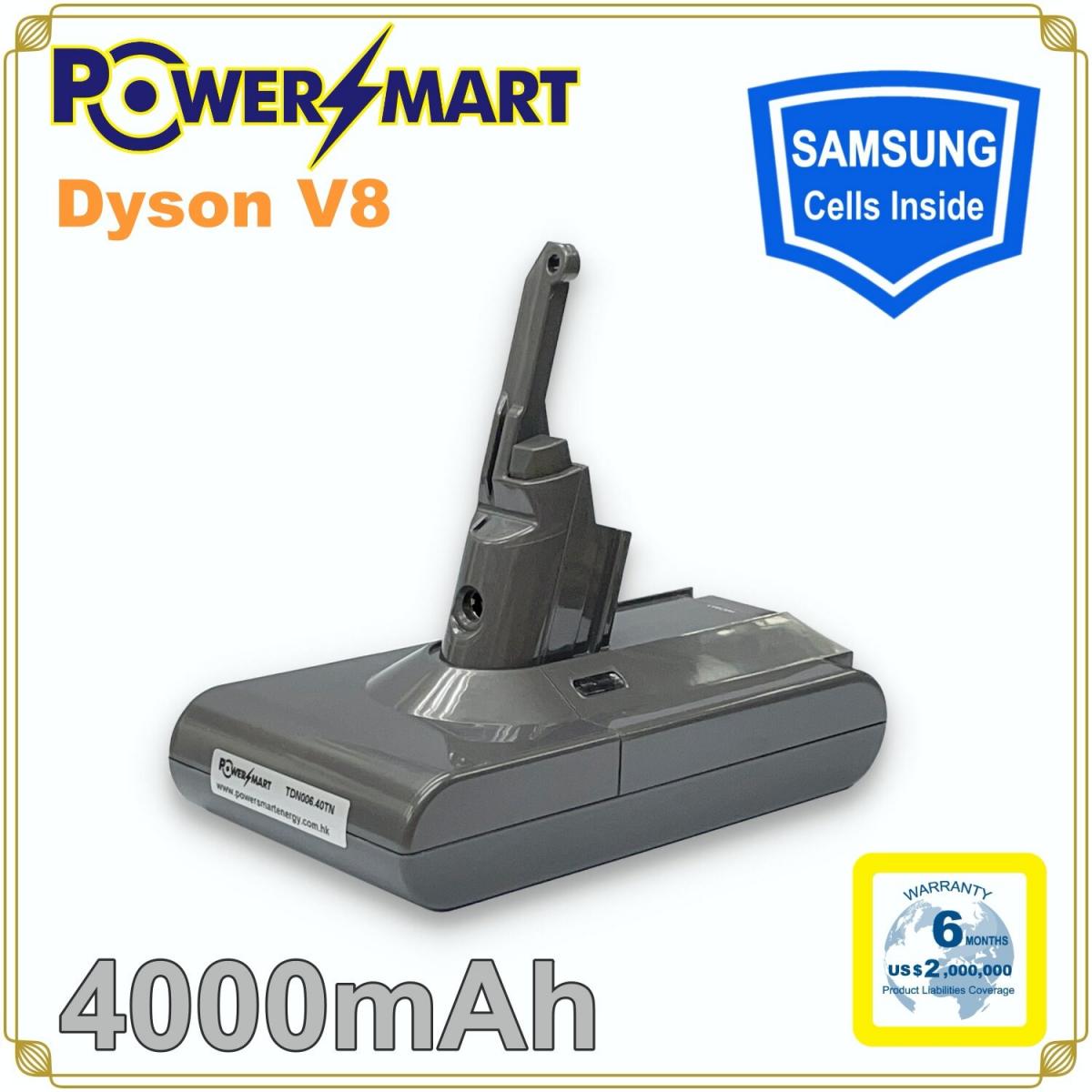Dyson V8/V8 Slim Series Vacuum Cleaner 4000mAh Replacement Battery, 215681/238168/SV10