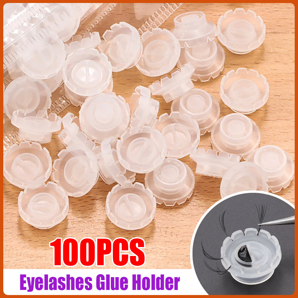 100X Eyelashes Glue Holder Blossom Cup Ring Eyelash Extension Adhesive Stand