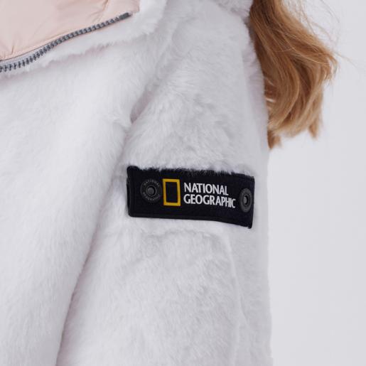 National Geographic | 女裝LAELIA Eco Fur雙面連帽外套| 顏色: 白