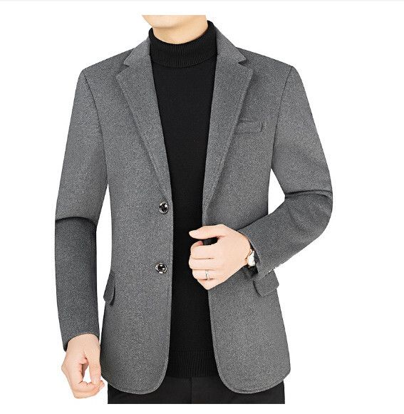 商務休閒西服上衣外套【M-4XL】【灰色】 (下單後聯絡客服確認發貨尺碼) #H246018065