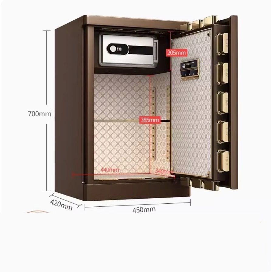 曲面防撬大型夾萬（高70CM-咖啡色-陞級曲面防撬）