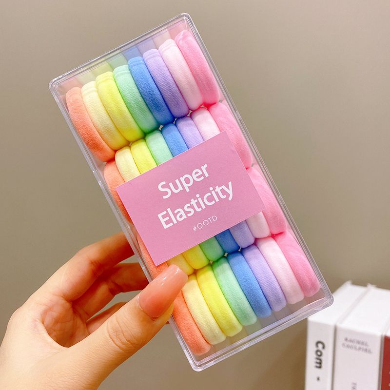 兒童高彈力皮筋髮繩頭繩頭飾(淺彩色【32條】)
