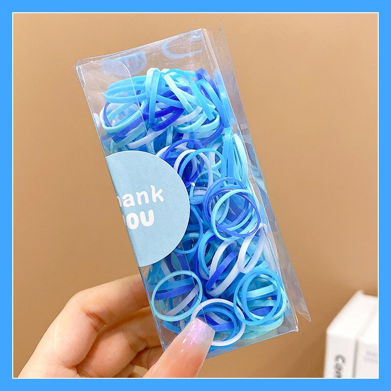 兒童一次性紮頭髮皮筋頭飾(7#藍色-300根裝)